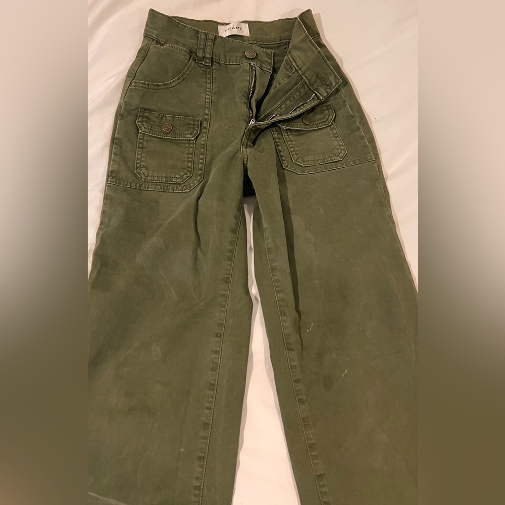 Frame Denim Women's Olive Straight Leg Pants